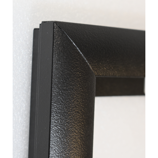 Textured Black Powder Coat Corner Sample FMI Fireplace Glass Door