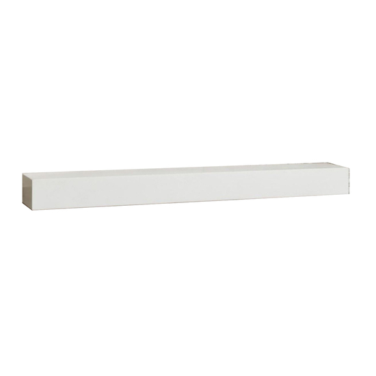 72" Polished White Concrete Fireplace Mantel Shelf