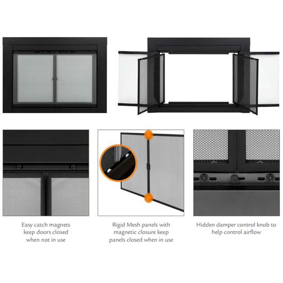 Features of Alexander Fireplace Door Cabinet Style Doors