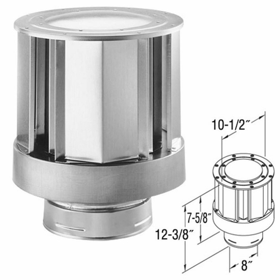 5" x 8" DirectVent Pro High-Wind Vertical Termination Cap Specifications