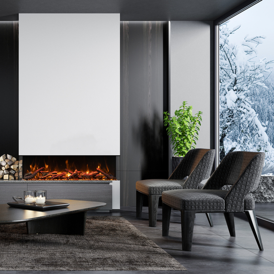 60 Inch Tru-View XL Deep Smart Electric Fireplace in a Living Room