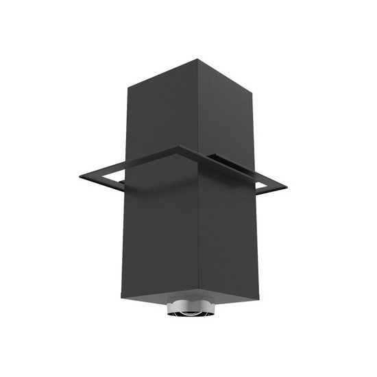 Superior Black Cathedral Ceiling Support Box for Freestanding Stove 6-Inch Snap-Pak Chimney