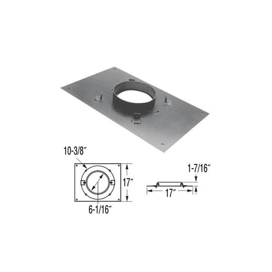 DuraPlus 17 x 17 Transition Anchor Plate Size is indicated on the Image