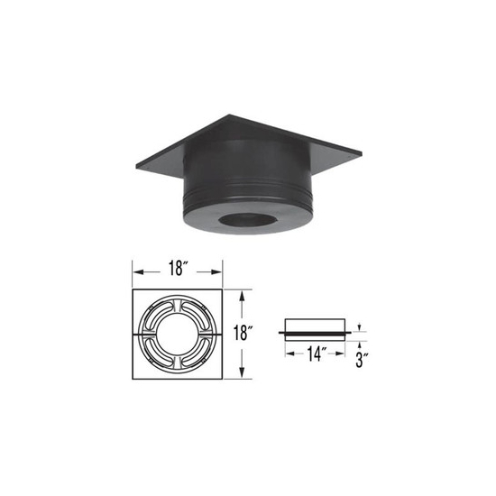 DuraPlus Round Ceiling Support. The Size is indicated on the Image