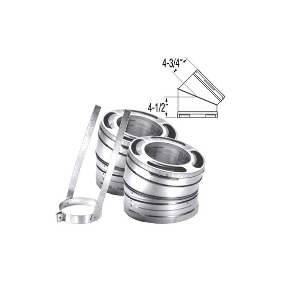 DuraPlus Stainless Steel 30-Degree Elbow Kit 6". The size is indicated on the image.