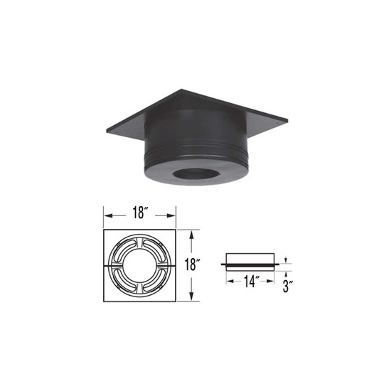 DuraPlus Round Ceiling Support 7" Size is indicated on the Image