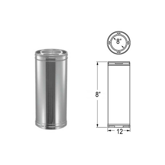 DuraPlus Galvanized Chimney Pipe. The size is indicated on the image