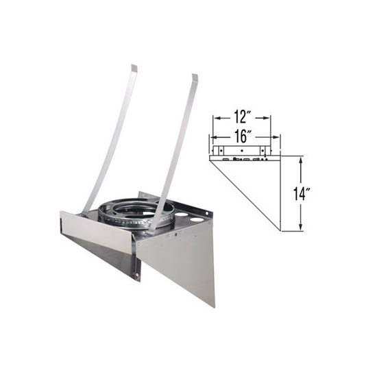 DuraPlus Stainless Steel Tee Support Bracket. The Size is indicated on the Image