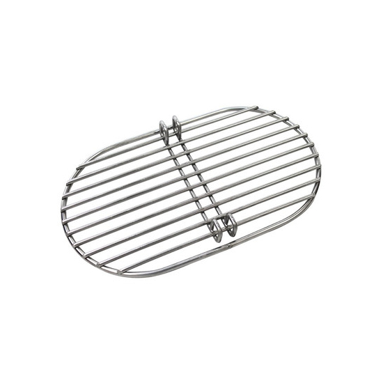 Stainless Steel Oval design Charcoal Grate  12-3/8″ x 7-1/4″ used for ease of cleaning and less clogging