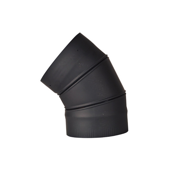 VSB0645A - 6" Ventis Single-Wall Black Stove Pipe 45 Degree Adjustable Elbow