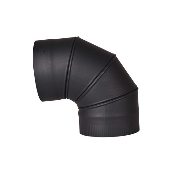 VSB0690A - 6" Ventis Single-Wall Black Stove Pipe, 90 Degree Adjustable Elbow