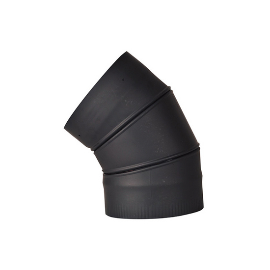 VSB0745A - 7" Ventis Single-Wall Black Stove Pipe 45 Degree Adjustable Elbow