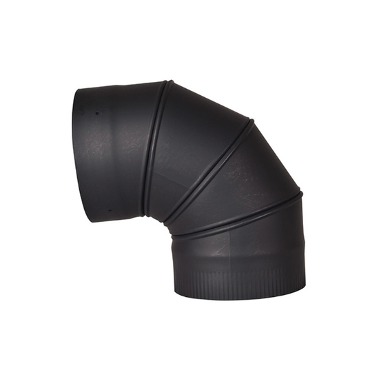 VSB0890A - 8" Ventis Single-Wall Black Stove Pipe 90 Degree Adjustable Elbow