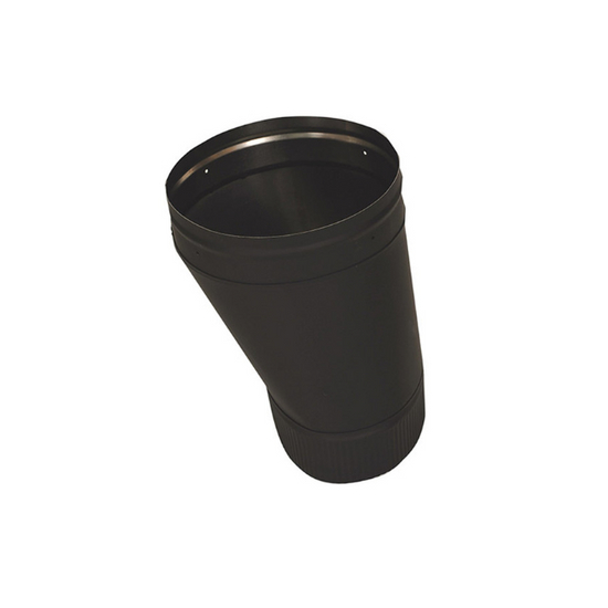 VSBOAO - 8" Ventis Single-Wall Black Stove Pipe 22 Gauge Cold Rolled Steel, Offset Oval To Round