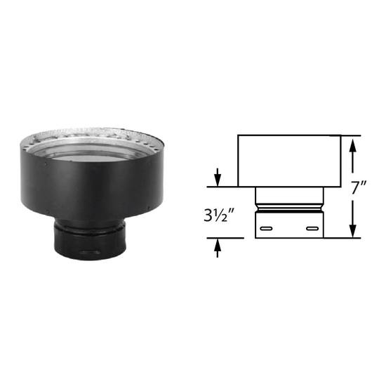 DuraVent 3" to 6" PelletVent Pro Chimney Adapter 3PVP-X6 Size