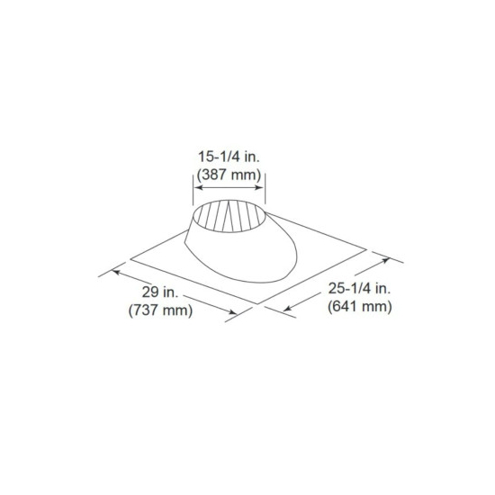 11 Inch Diameter 0 - 6/12 Pitch Roof Flashing for SL1100 and SL400 Series Vent Pipe | RF570