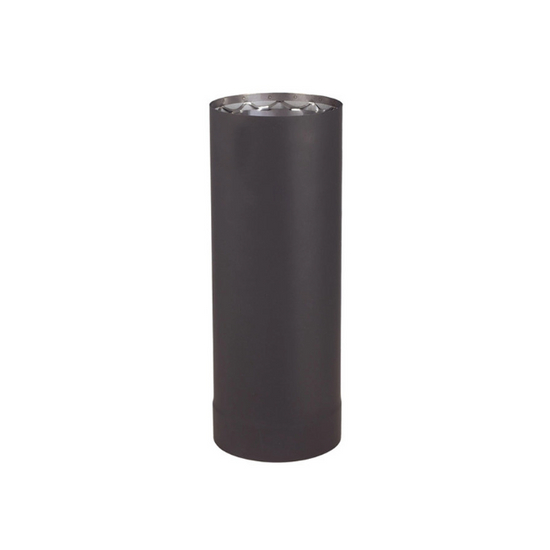 VDB0612 - 6" X 12" Ventis Double-Wall Black Stove Pipe 430 Stainless Inner And Satin Coat Steel Outer