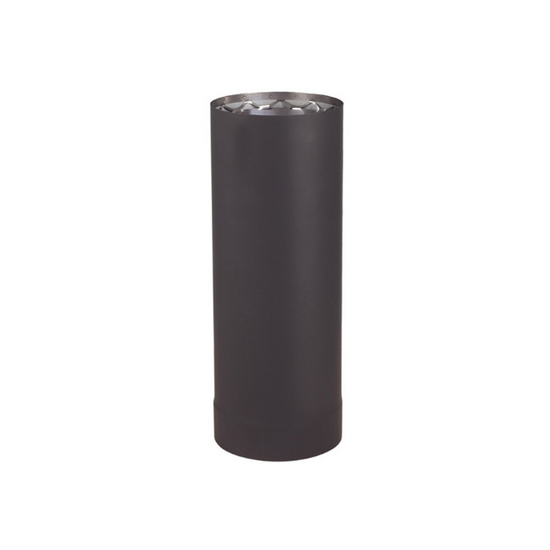 VDB0618 - 6" X 18" Ventis Double-Wall Black Stove Pipe 430 Inner/Satin Coat Steel Outer