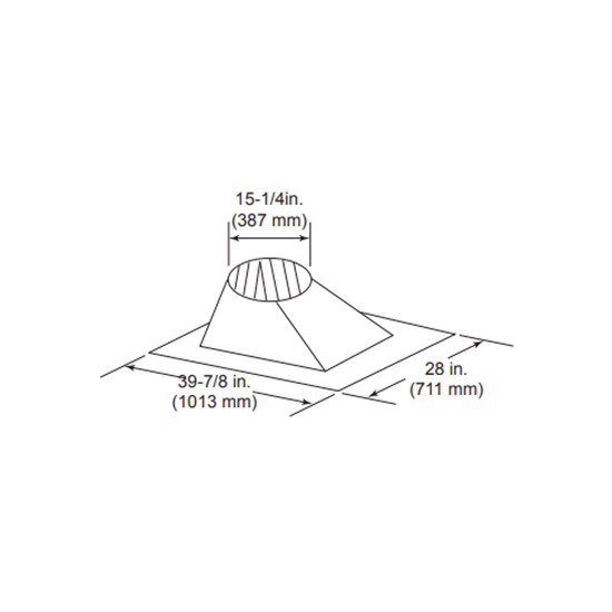 8 Inch Diameter 7/12 - 12/12 Pitch Roof Flashing for HHT SL300 Series Chimney Pipe Specifications