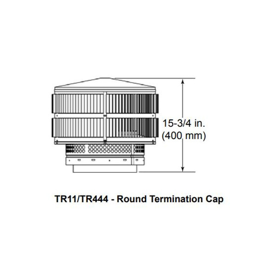 Round Termination Cap with Storm Collar for SL1100 Series Chimney Pipe Specifications