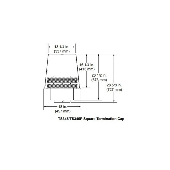 Black Trapezoid Termination Cap for SL300 Series Chimney Pipe | TS345P