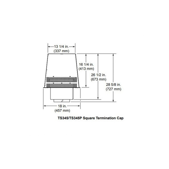 Trapezoid Termination Cap for SL300 Series Chimney Pipe Specifications