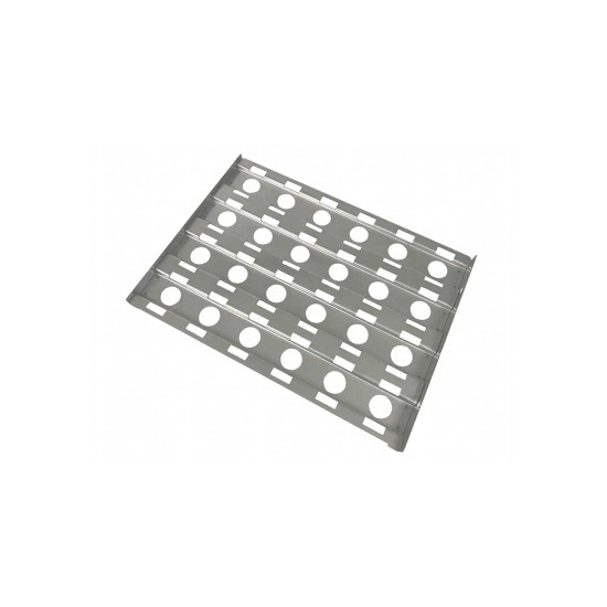 briquette tray stainless steel with 24 circled holes for briquettes
