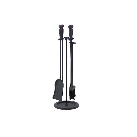 Tool Set with Base includes 5 pieces, black finish, made of iron, 30" high