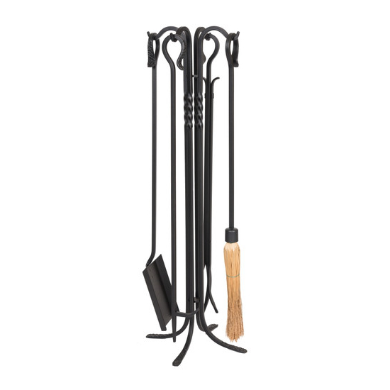 Tool Set is made of Black Wrought Iron, 39"High, 5 pieces