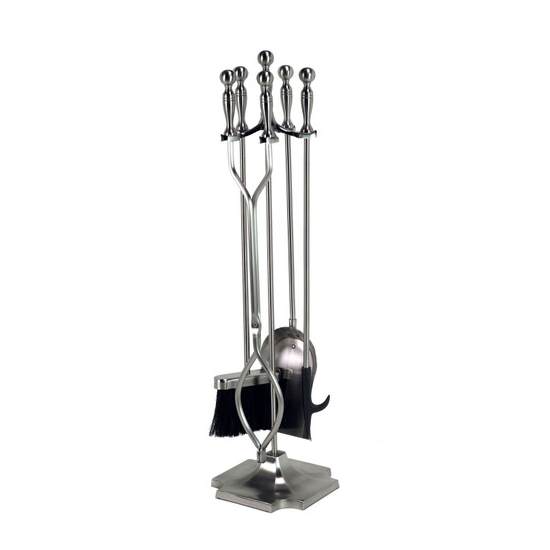 Tool Set includes 5 pieces with pewter-coated steel