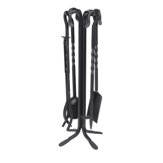 5 pieces Tool Set  is made of black wrought iron, 30.5" high and 11" wide