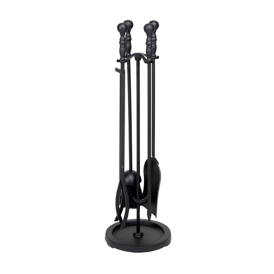 This tool set with base includes 5 pieces, black finish, 30" high