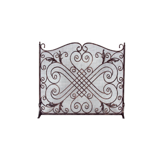 Panel screen is made of copper and black wrought iron, arched screen,  44"W x 33"H
