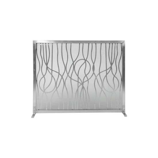 Fireplace Screen is made of steel, stainless steel finish, size 39"W x 31"H