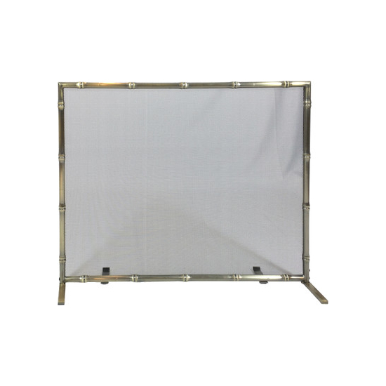 Fireplace Screen is made of steel, antique brass bamboo design, 31" high x 38 1/4" wide