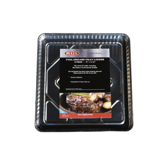 Lightweight Aluminum grease tray liner 24 inch with detailed paper in front