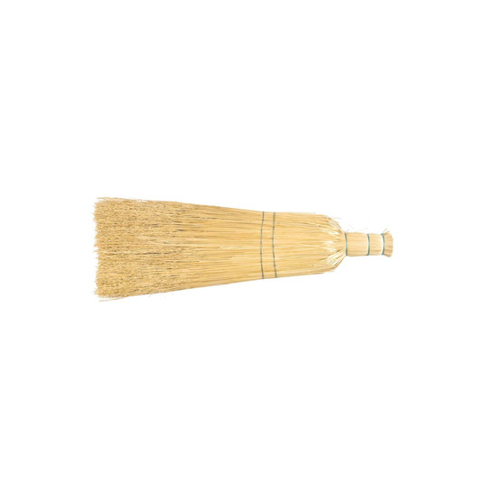 Large broom is made from dried rice. Size: 15.5" long.