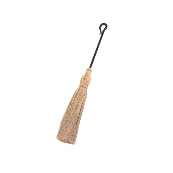 Broom is made from rice and black iron. It's 29.5 inches long.