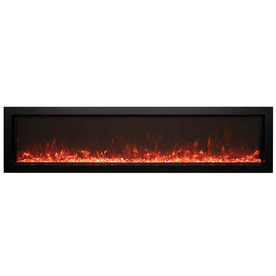 30 Inch Panorama BI XtraSlim Smart Electric Fireplace in orange flames