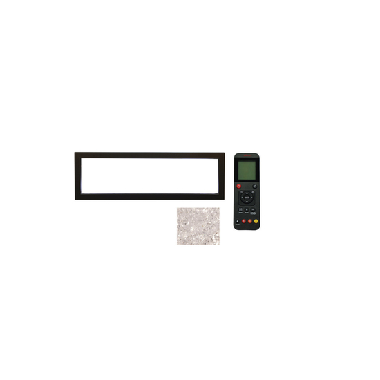Included Accessories Clear Glass Media, Black Steel Surround and a Remote