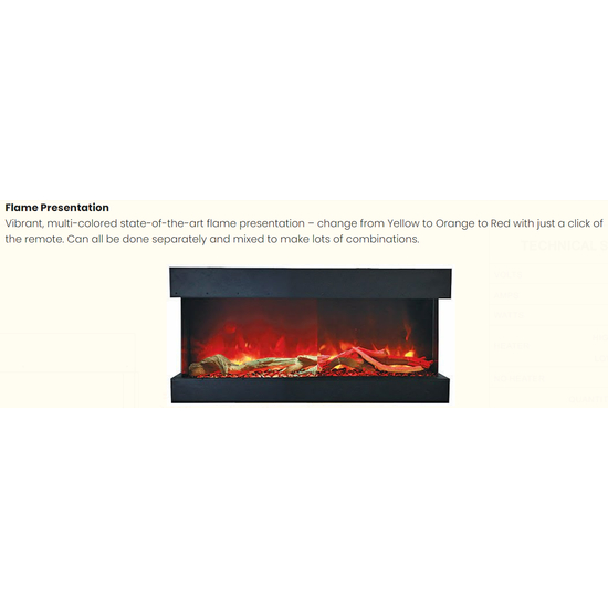 Tru-View XT XL Smart Electric Fireplace Flame Presentation