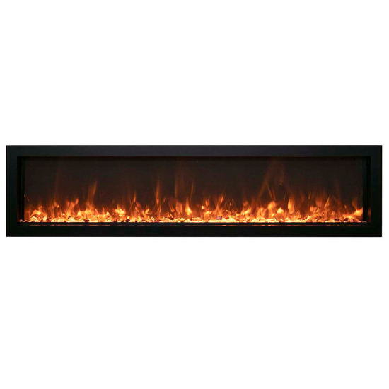 50 Inch Panorama BI XtraSlim Smart Electric Fireplace in yellow flames