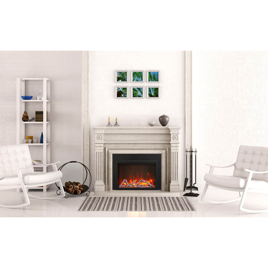 Traditional Smart Electric Fireplace in 3-Sided Trim Installed