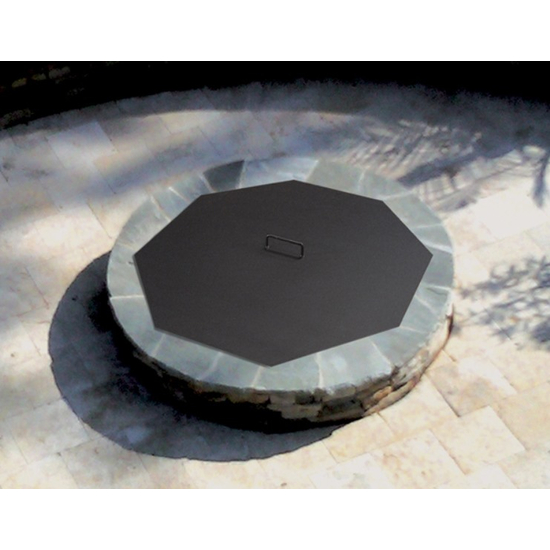 Octagon Fire Pit Snuffer Cover Glavanized Steel On fire Pit