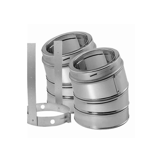 DuraTech Double-Wall Stainless Steel 15-Degree Elbow Kit 5"