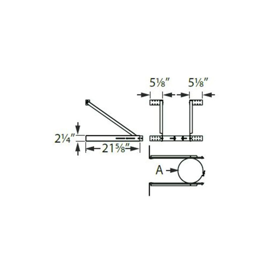 Stainless steel wall support for chimney that has the size indicated