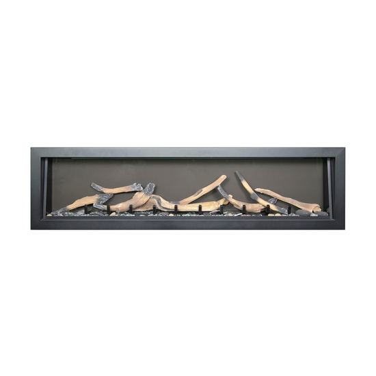 40 Inch Panorama BI Deep Smart Electric Fireplace with Driftwood Log Set without flames