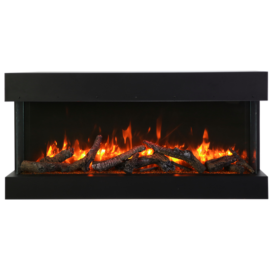 30 Inch Tru-View Slim Smart Electric Fireplace with Oak Log Set