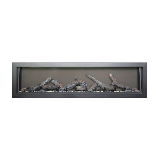 40 Inch Panorama BI Deep Smart Electric Fireplace with Oak Log Set without flames