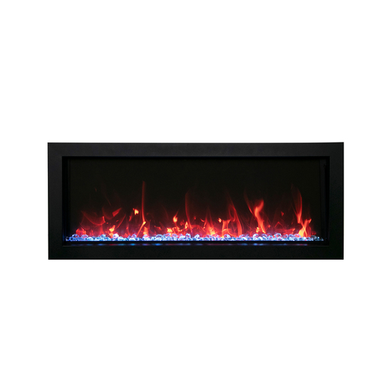 88 Inch Panorama BI Slim Smart Electric Fireplace in orange flames